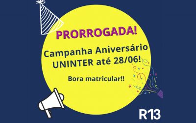 MATRÍCULAS PARA JULHO 2021 COM DESCONTOS IMPERDÍVEIS DA CAMPANHA 25 ANOS UNINTER