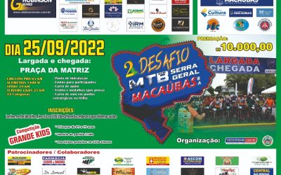 DIA 25 DE SETEMBRO! NÃO PERCA O 2º DESAFIO MTB/XCM DA SERRA GERAL DE MACAÚBAS