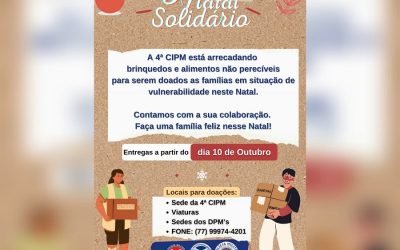 3º NATAL SOLIDÁRIO: A CAMPANHA É REALIZADA PELA 4ª CIPM! PARTICIPEM…