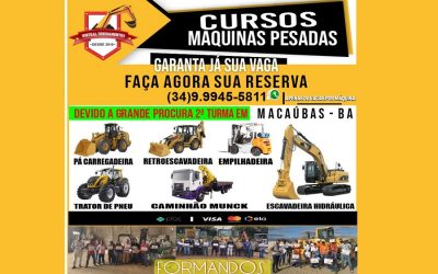 CURSO OPERADOR MÁQUINAS PESADAS CONFIRMADO NA CIDADE DE MACAÚBAS
