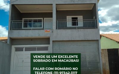 OPORTUNIDADE! VENDE SE UM EXCELENTE SOBRADO EM MACAÚBAS!