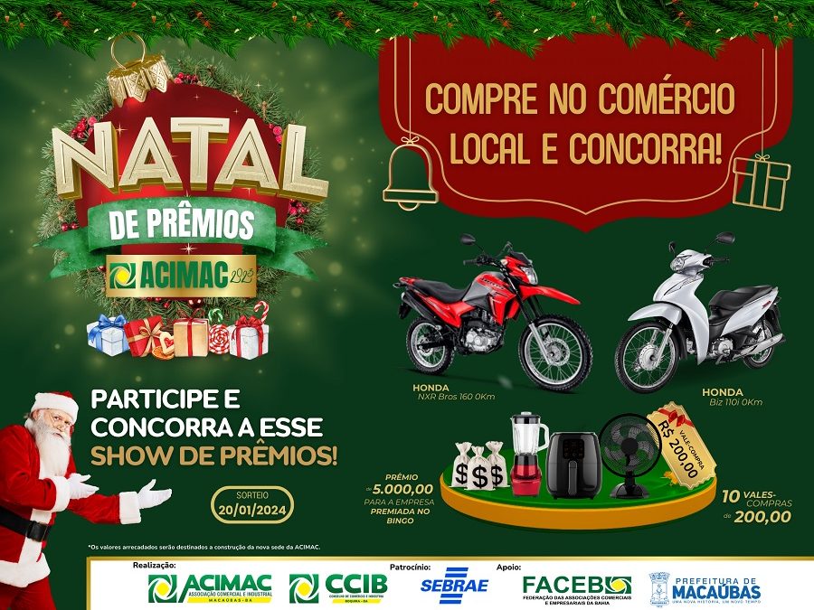 ACIMAC LANÇA CAMPANHA NATAL DE PRÊMIOS 2023