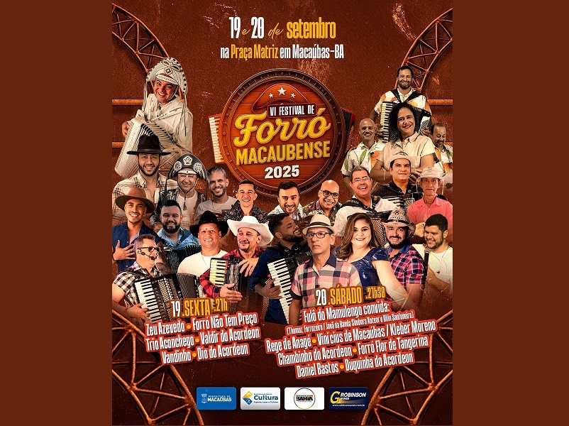 FESTIVAL DE FORRÓ MACAUBENSE! DIAS 19 E 20 DE SETEMBRO DE 2025