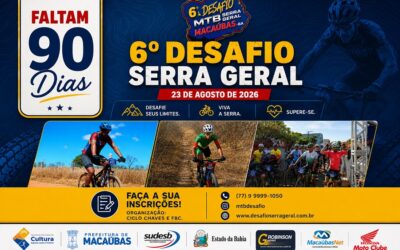 CONTAGEM REGRESSIVA: FALTAM 90 DIAS PARA O 6º DESAFIO MTB/XCM DA SERRA GERAL DE MACAÚBAS