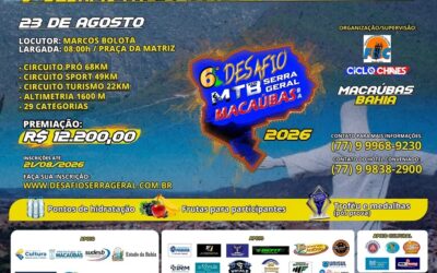 É NESTE DOMINGO! 6º DESAFIO MTB/XCM DA SERRA GERAL DE MACAÚBAS MOVIMENTA O CICLISMO BAIANO